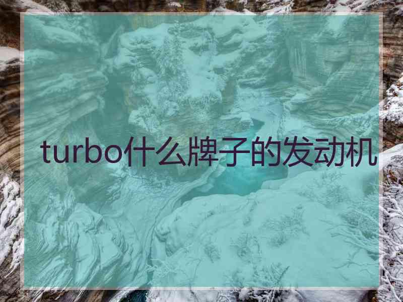 turbo什么牌子的发动机 turbo什么牌子的发动机