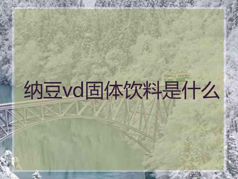 纳豆vd固体饮料是什么 纳豆vd固体饮料是什么