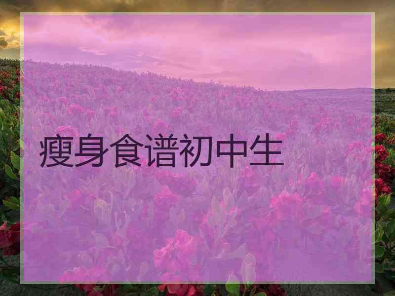 瘦身食谱初中生 瘦身食谱初中生