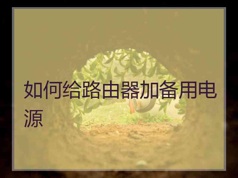 如何给路由器加备用电源 如何给路由器加备用电源
