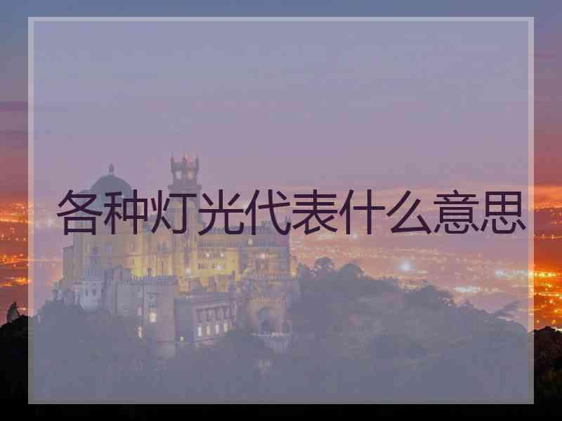 各种灯光代表什么意思 各种灯光代表什么意思