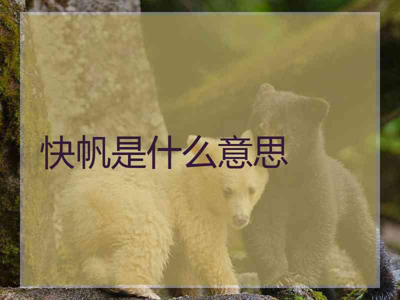 快帆是什么意思 快帆是什么意思