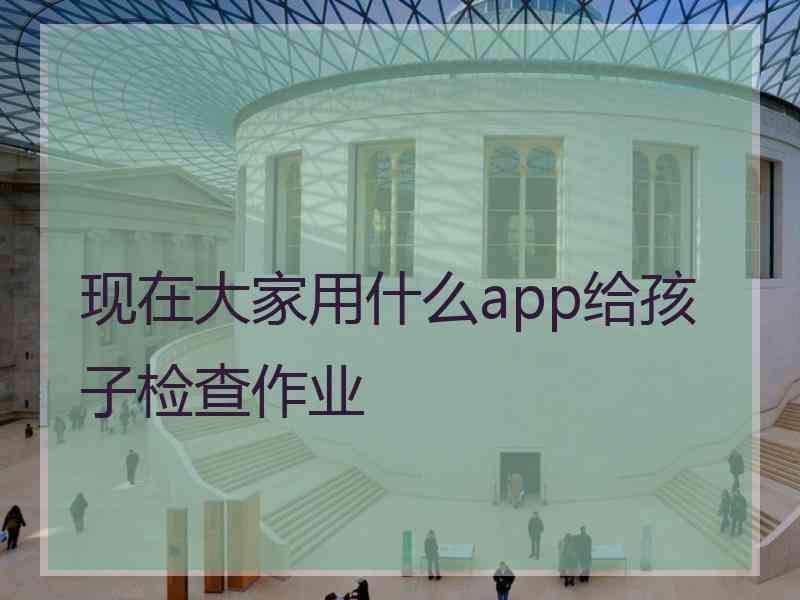 现在大家用什么app给孩子检查作业 现在大家用什么app给孩子检查作业