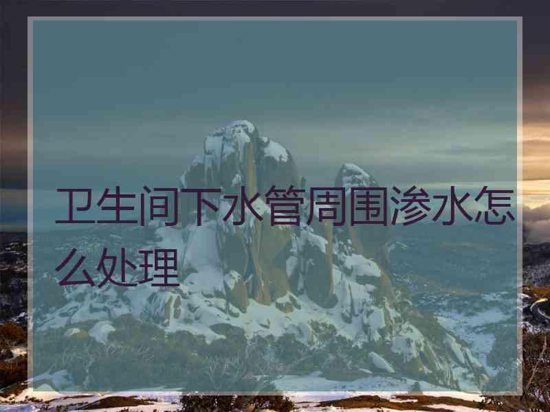 卫生间下水管周围渗水怎么处理 卫生间下水管周围渗水怎么处理