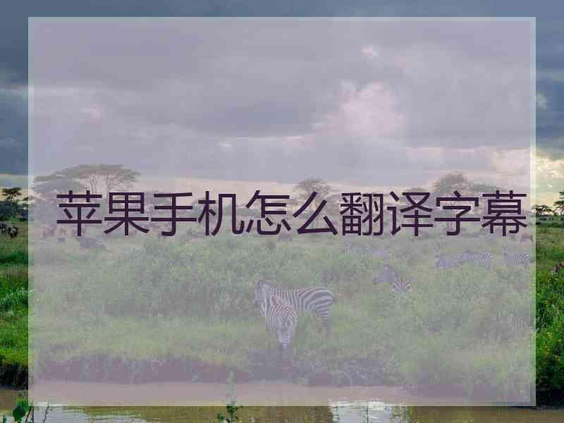 苹果手机怎么翻译字幕 苹果手机怎么翻译字幕