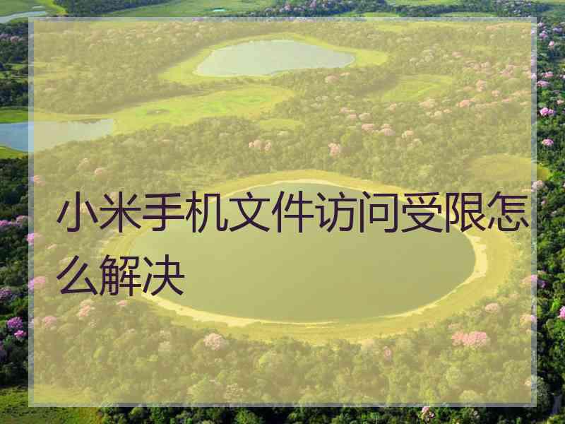 小米手机文件访问受限怎么解决 小米手机文件访问受限怎么解决