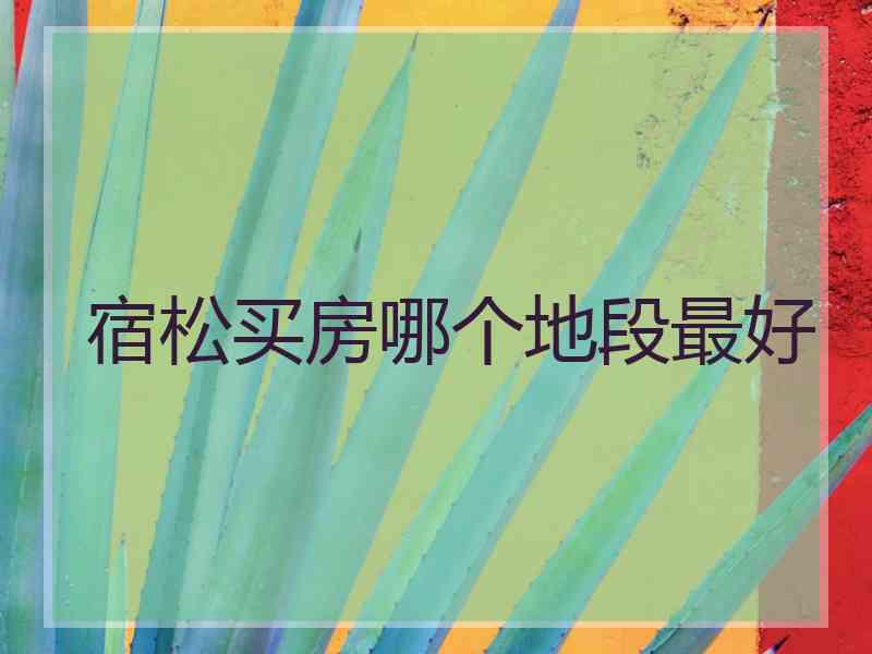 宿松买房哪个地段最好 宿松买房哪个地段最好