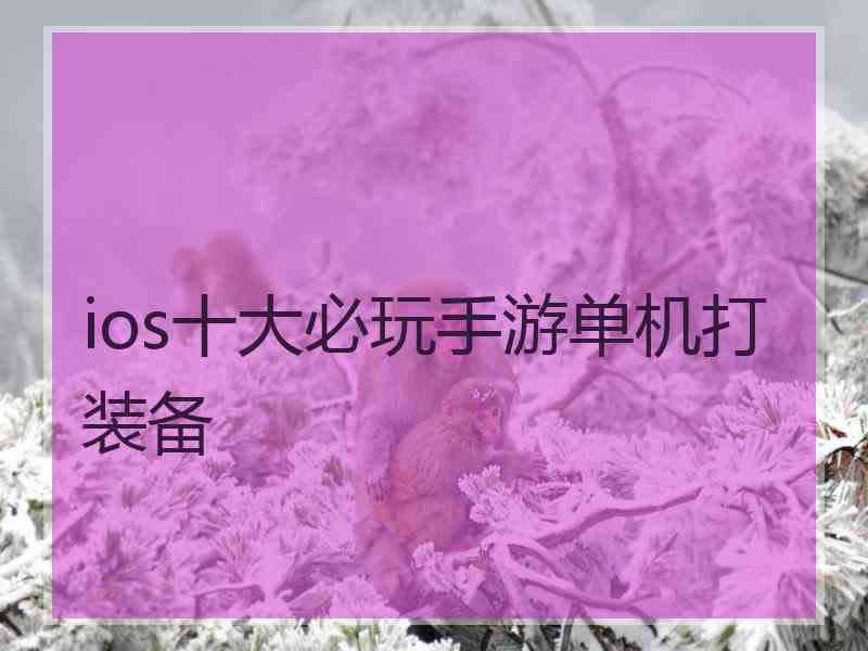 ios十大必玩手游单机打装备 ios十大必玩手游单机打装备