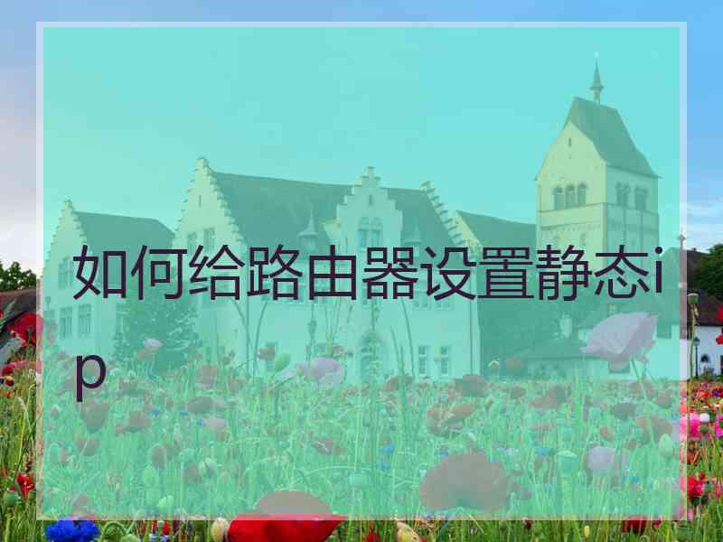 如何给路由器设置静态ip 如何给路由器设置静态ip
