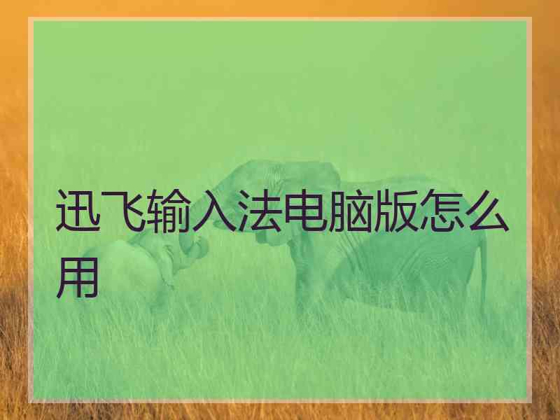 迅飞输入法电脑版怎么用 迅飞输入法电脑版怎么用