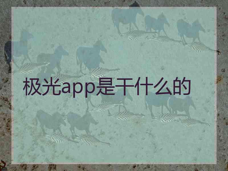 极光app是干什么的 极光app是干什么的