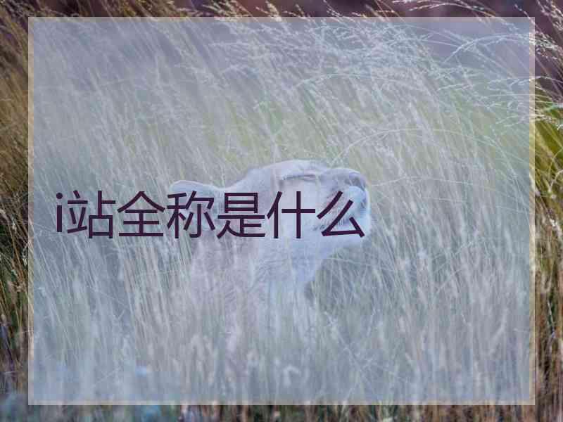 i站全称是什么 i站全称是什么