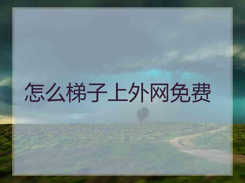 怎么梯子上外网免费 怎么梯子上外网免费