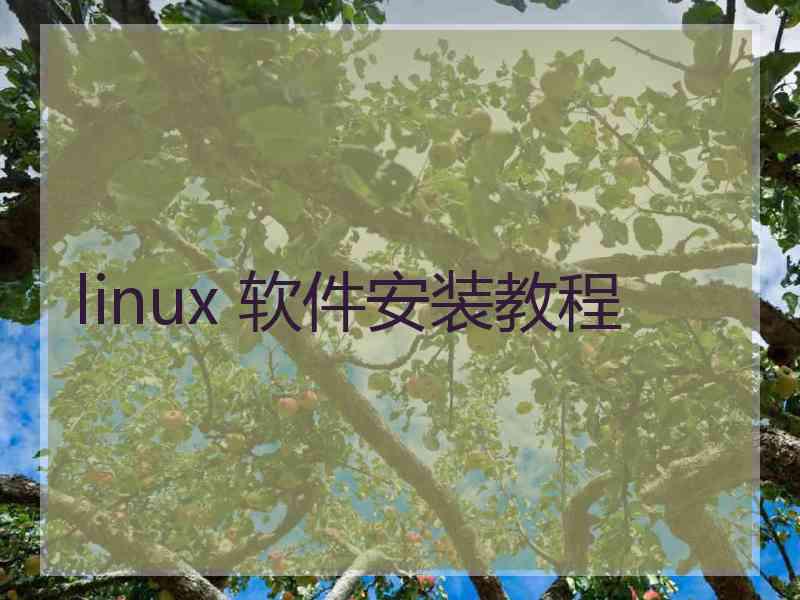 linux 软件安装教程 linux 软件安装教程