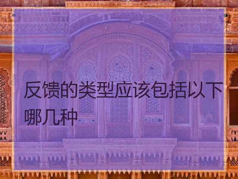反馈的类型应该包括以下哪几种 反馈的类型应该包括以下哪几种