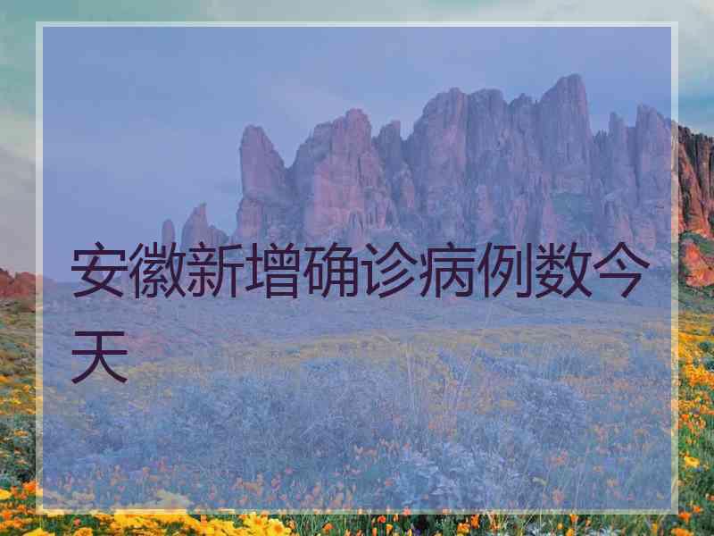 安徽新增确诊病例数今天 安徽新增确诊病例数今天