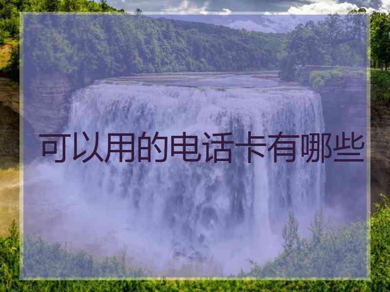 可以用的电话卡有哪些 可以用的电话卡有哪些