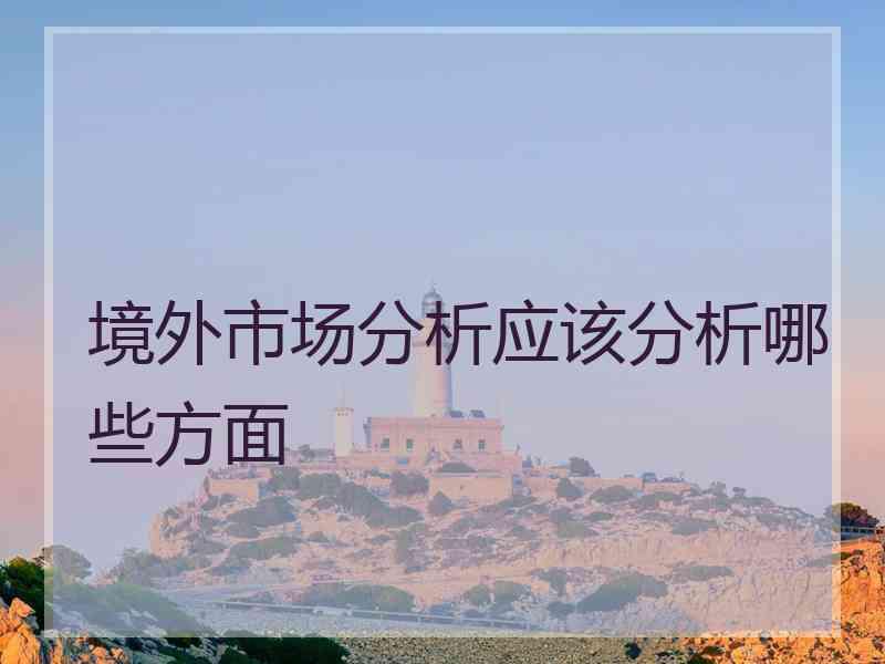 境外市场分析应该分析哪些方面 境外市场分析应该分析哪些方面