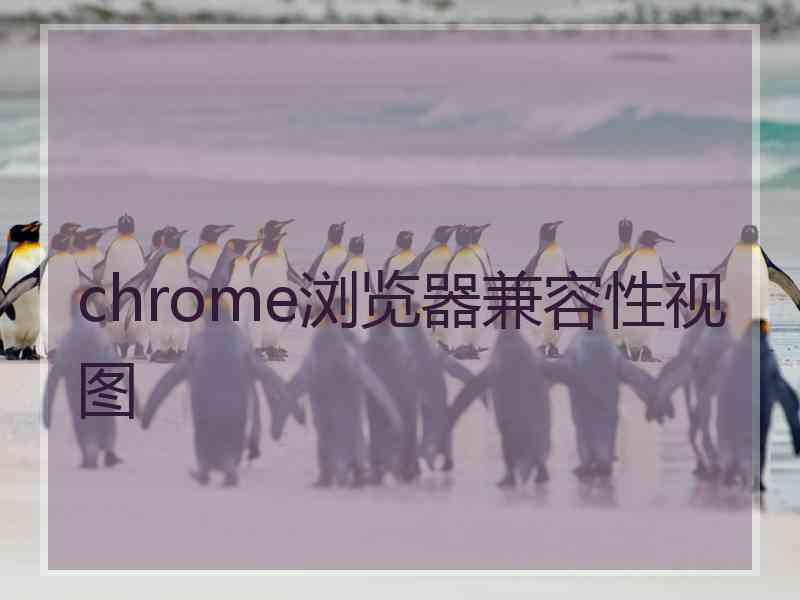 chrome浏览器兼容性视图 chrome浏览器兼容性视图