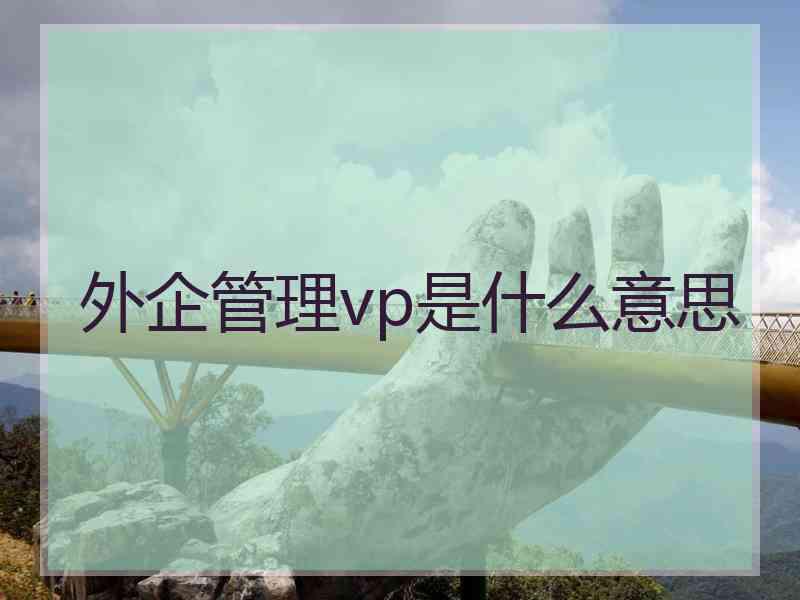外企管理vp是什么意思 外企管理vp是什么意思