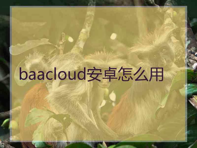 baacloud安卓怎么用 baacloud安卓怎么用
