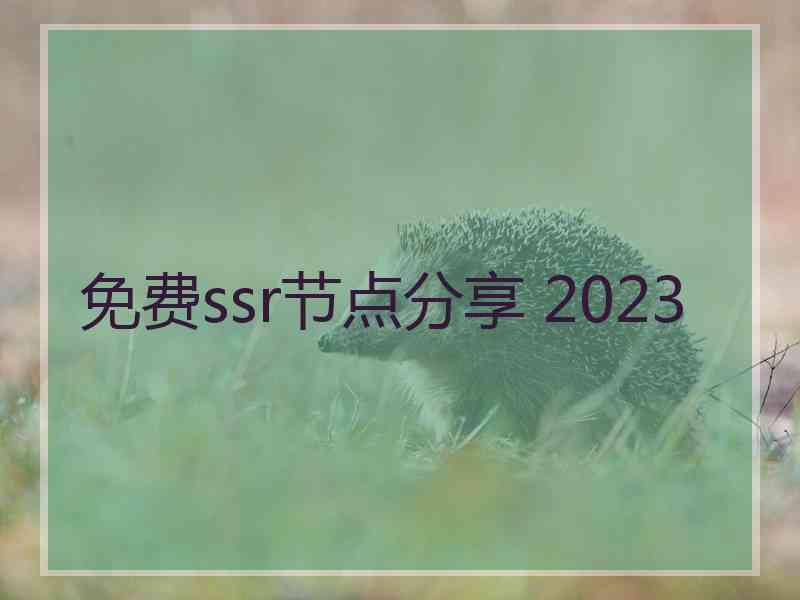 免费ssr节点分享 2023 免费ssr节点分享 2023