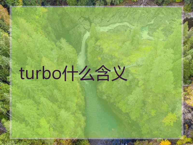 turbo什么含义 turbo什么含义