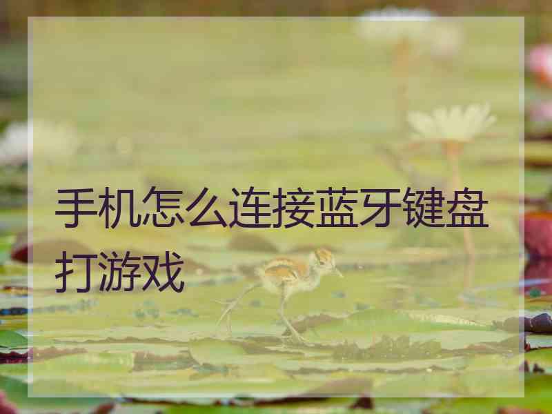 手机怎么连接蓝牙键盘打游戏 手机怎么连接蓝牙键盘打游戏