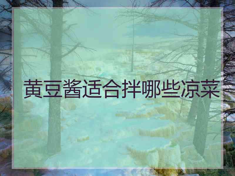 黄豆酱适合拌哪些凉菜 黄豆酱适合拌哪些凉菜