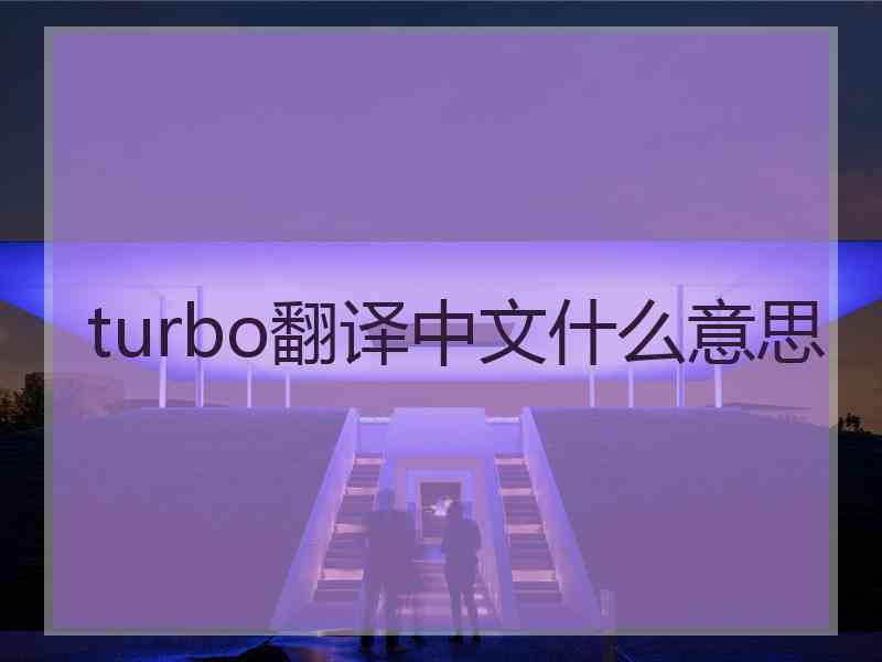 turbo翻译中文什么意思 turbo翻译中文什么意思