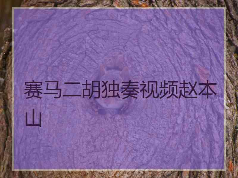 赛马二胡独奏视频赵本山 赛马二胡独奏视频赵本山