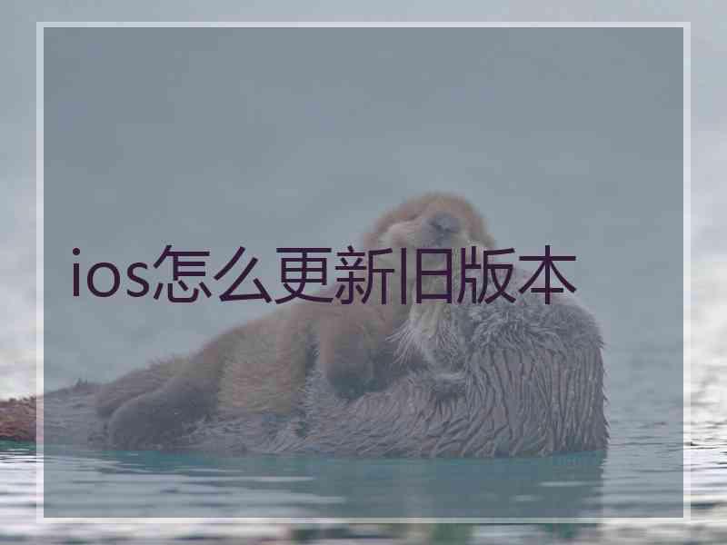 ios怎么更新旧版本 ios怎么更新旧版本