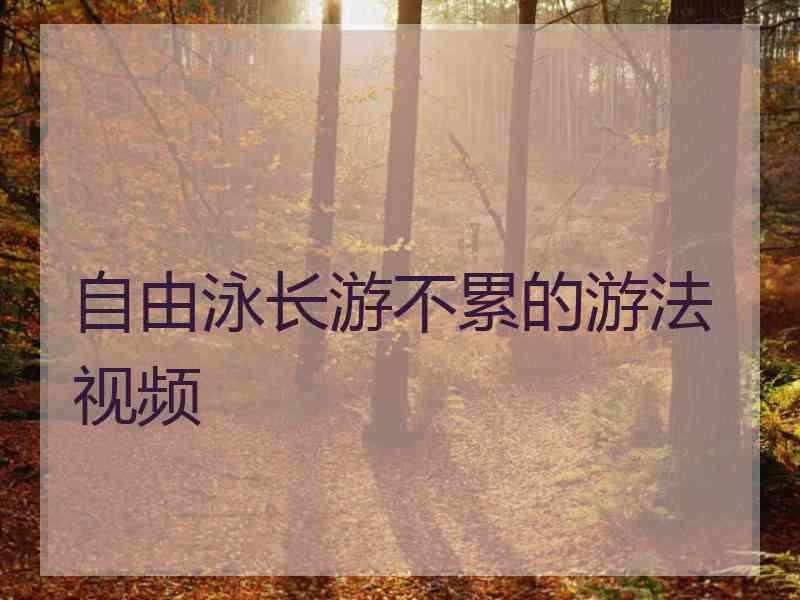 自由泳长游不累的游法视频 自由泳长游不累的游法视频