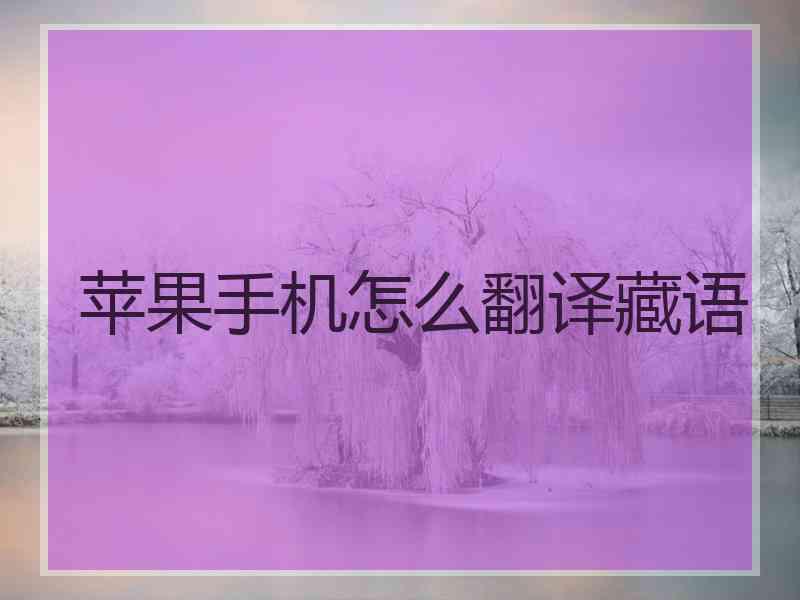 苹果手机怎么翻译藏语 苹果手机怎么翻译藏语