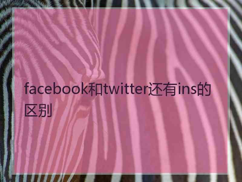 facebook和twitter还有ins的区别 facebook和twitter还有ins的区别