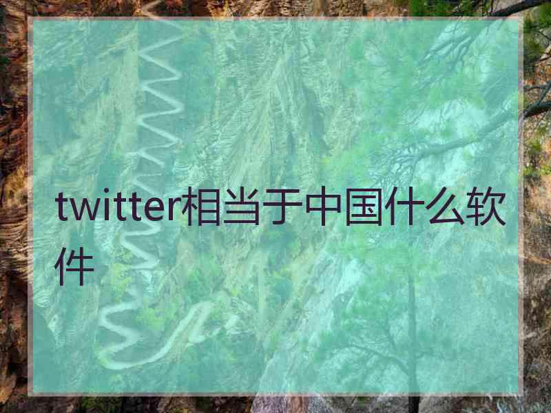 twitter相当于中国什么软件 twitter相当于中国什么软件