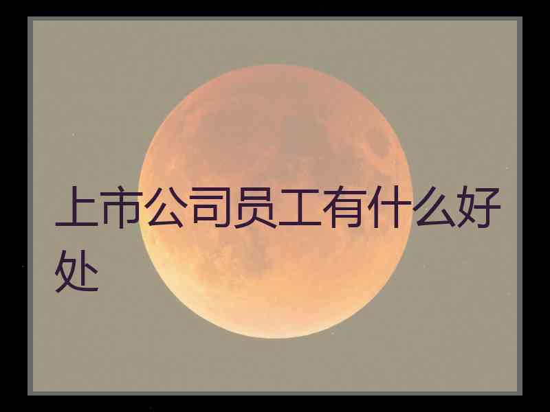 上市公司员工有什么好处 上市公司员工有什么好处