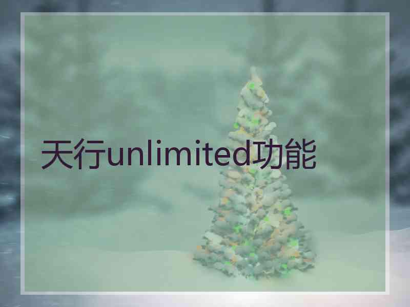 天行unlimited功能 天行unlimited功能