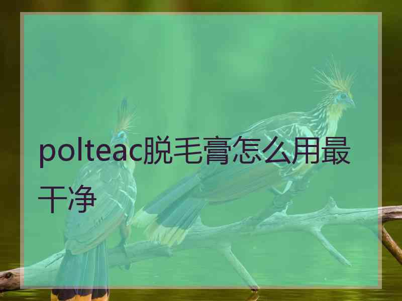 polteac脱毛膏怎么用最干净 polteac脱毛膏怎么用最干净