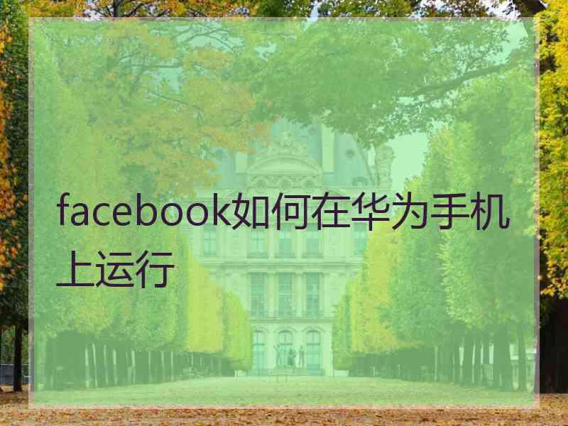 facebook如何在华为手机上运行