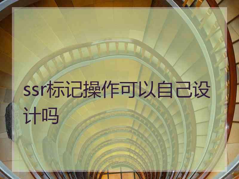 ssr标记操作可以自己设计吗 ssr标记操作可以自己设计吗