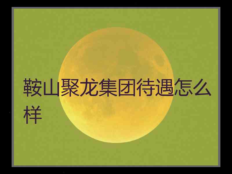 鞍山聚龙集团待遇怎么样 鞍山聚龙集团待遇怎么样