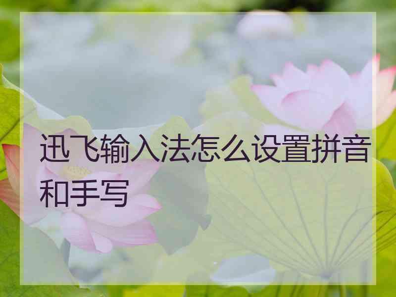迅飞输入法怎么设置拼音和手写 迅飞输入法怎么设置拼音和手写