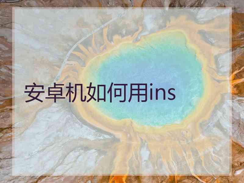 安卓机如何用ins