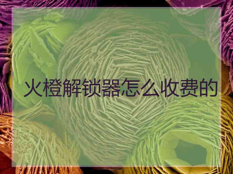 火橙解锁器怎么收费的