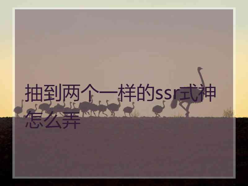 抽到两个一样的ssr式神怎么弄