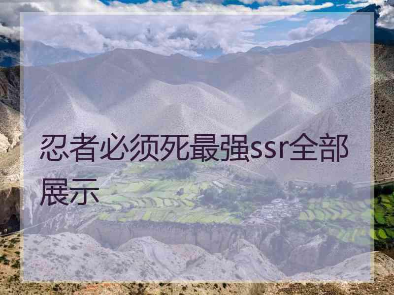 忍者必须死最强ssr全部展示
