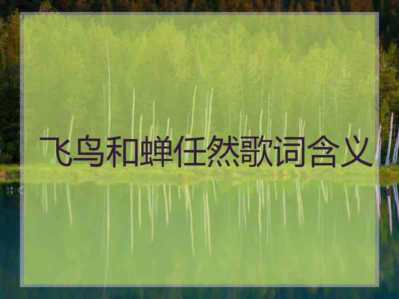 飞鸟和蝉任然歌词含义