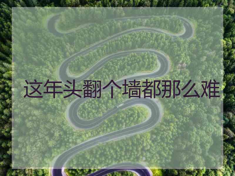 这年头翻个墙都那么难