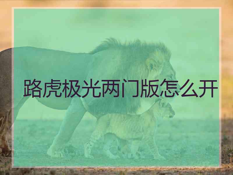 路虎极光两门版怎么开